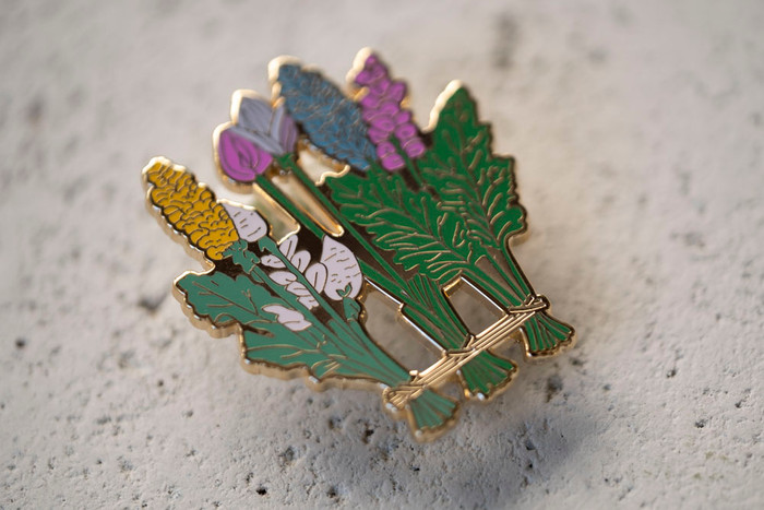 Dried Flowers Enamel Pin - Free Gift with Purchase (See Details Below)