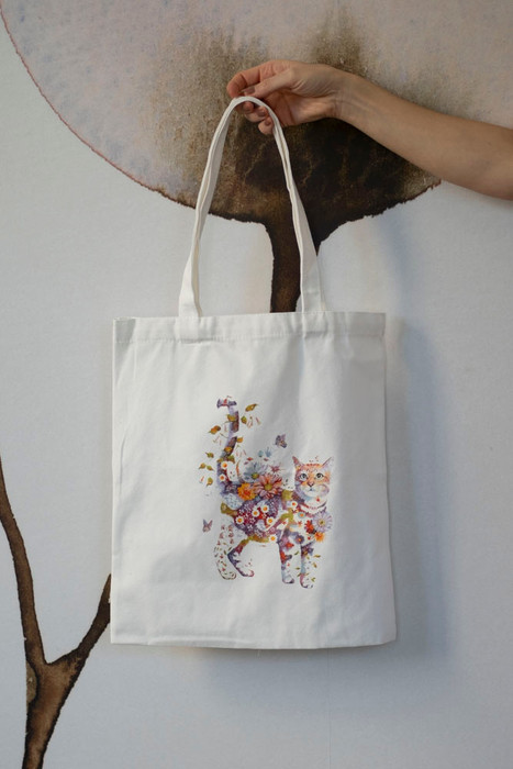 Floral Kitty Tote