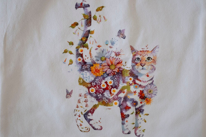 Floral Kitty Tote
