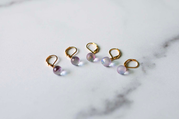 Iridescent Charm Stitch Markers – Set of 5