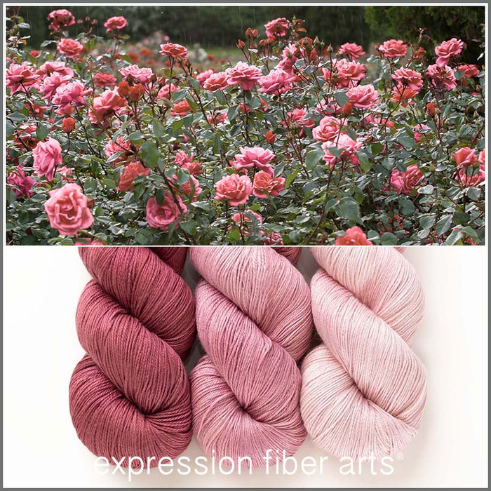 Brick Rose Hues 'YAK SILK' FINGERING KIT