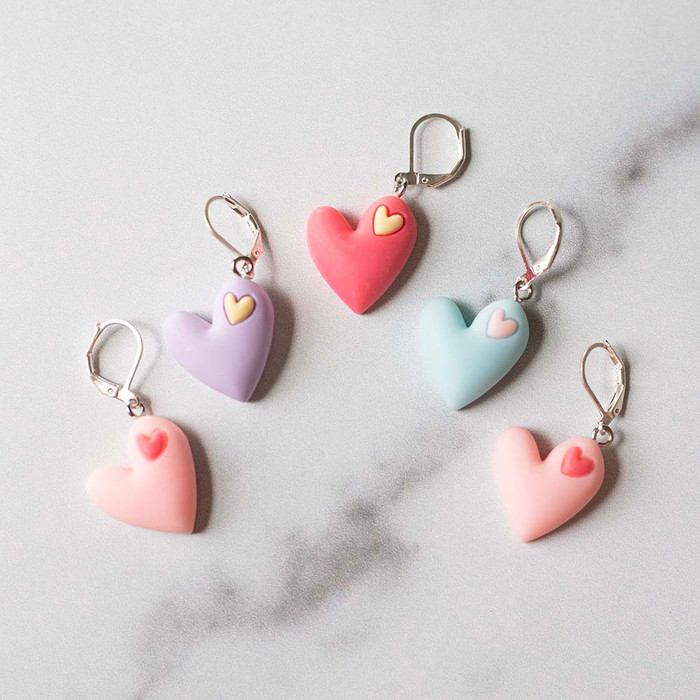Jumbo Hearts Stitch Markers – Set of 5