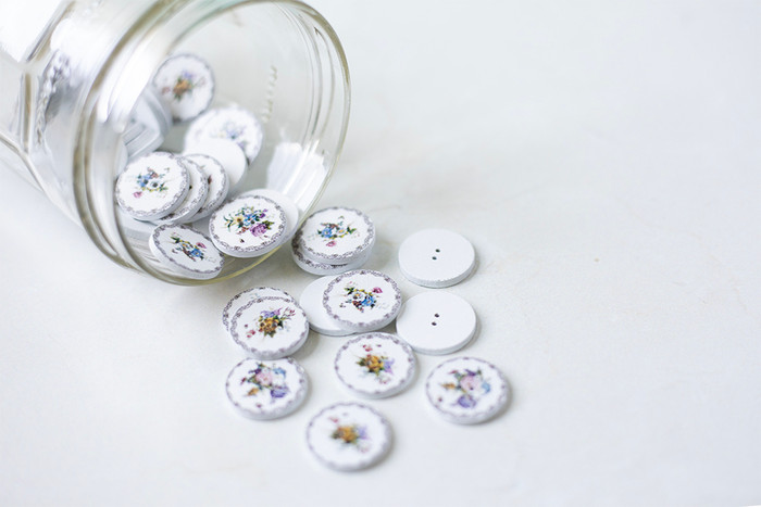 Wooden Bouquet Buttons