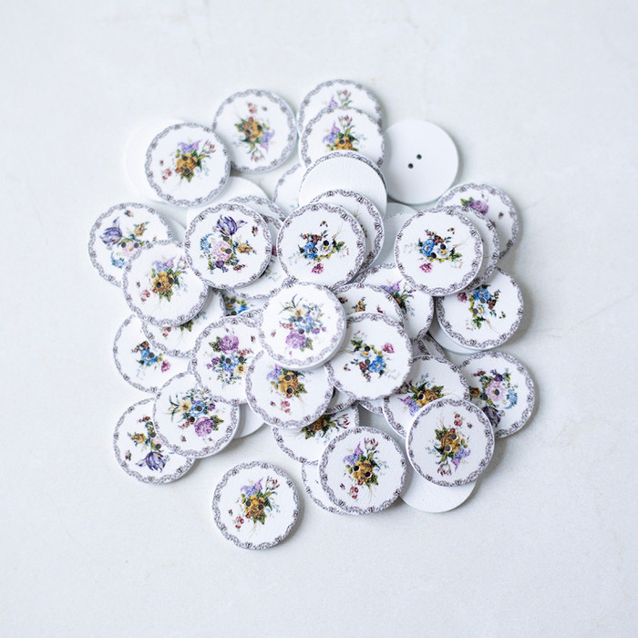 Wooden Bouquet Buttons