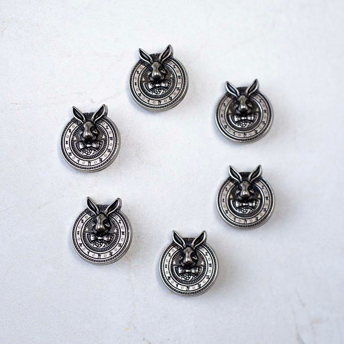 Silver Bunny Buttons