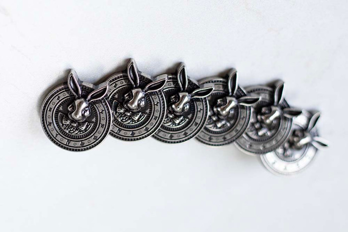 Silver Bunny Buttons