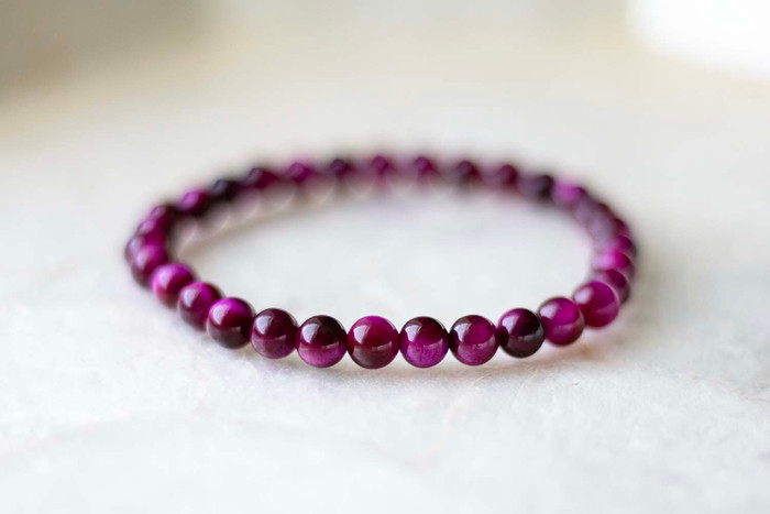 Fuchsia Tiger's Eye Bracelet - Free Gift with Purchase (See Details Below)