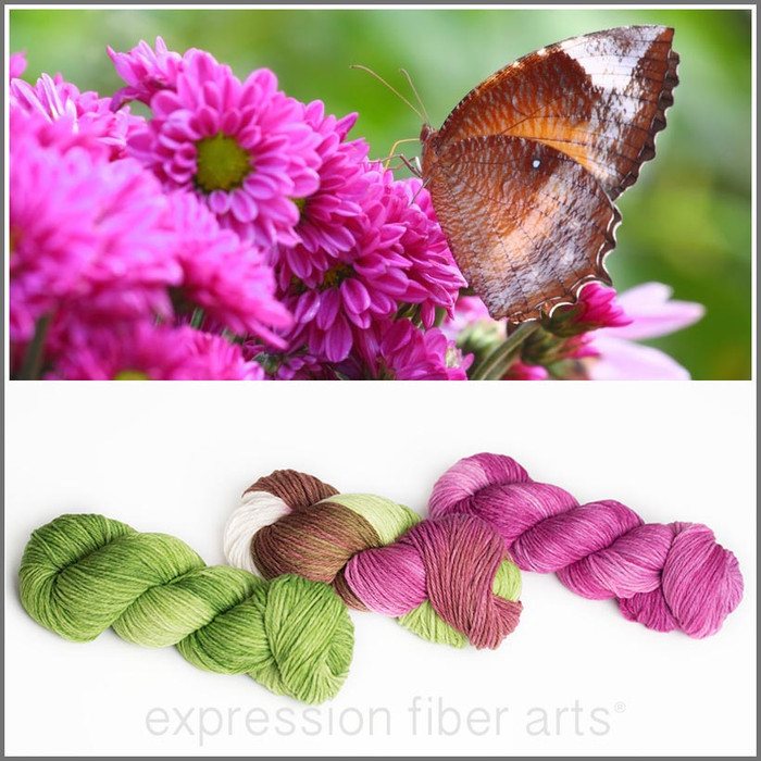 BUTTERFLY WISHES KIT - 3-PLY SUPERWASH MERINO WOOL SOCK