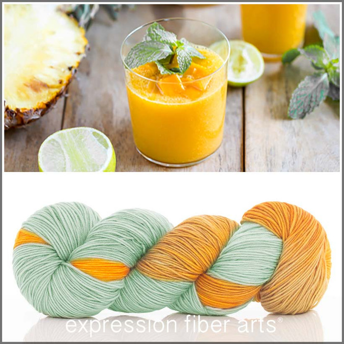 PINEAPPLE LIME SMOOTHIE 'RESILIENT' SUPERWASH MERINO SOCK PINEAPPLE LIME SMOOTHIE 'RESILIENT' SUPERWASH MERINO SOCK