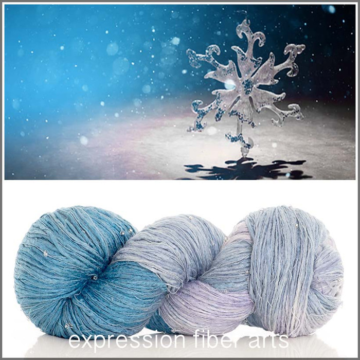 A SINGLE SNOWFLAKE BEADED SILK WORSTED 