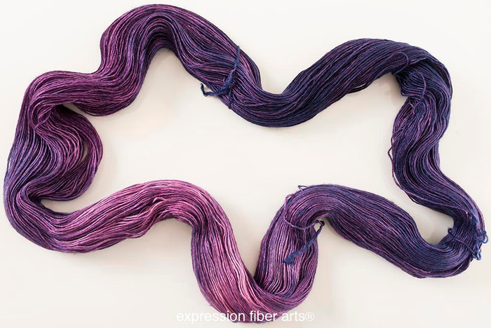 FEBRUARY AMETHYST Limited Edition MERINO SILK PEARLESCENT FINGERING + Free Stitch Marker