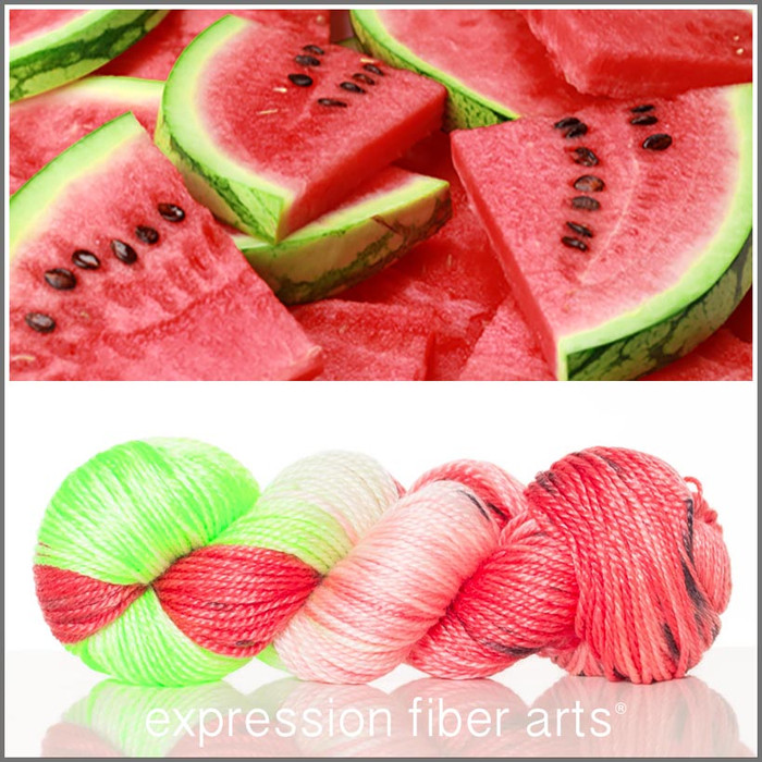 Limited Edition RIPE WATERMELON 'LUSTER'  WORSTED + Beads