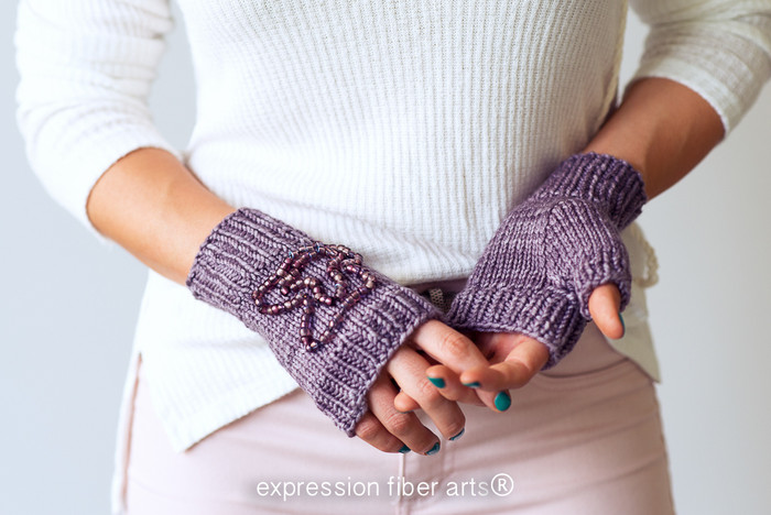 Beaded Fingerless Mitts