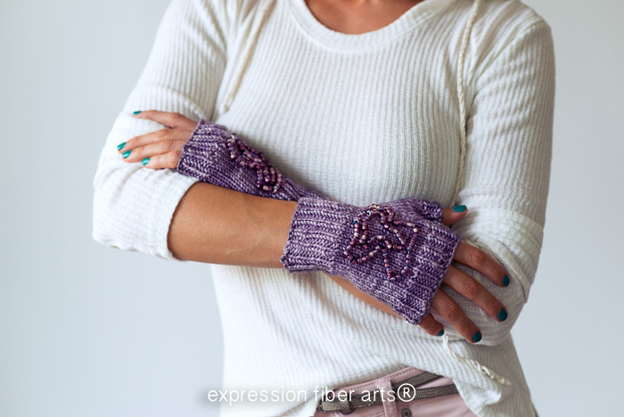 Beaded Fingerless Mitts