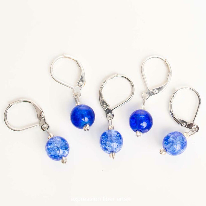 Varied Blues 5-Pack Opening Stitch Markers