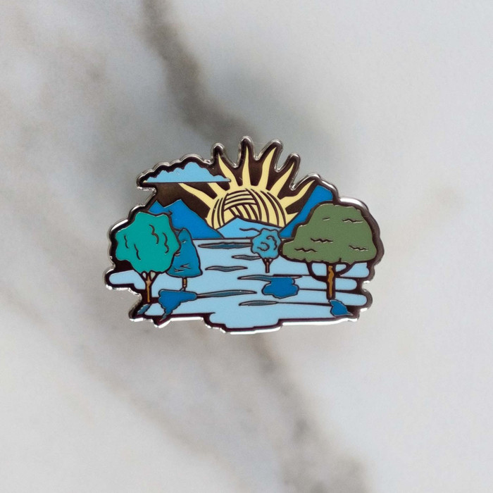 Yarn Sun Enamel Pin