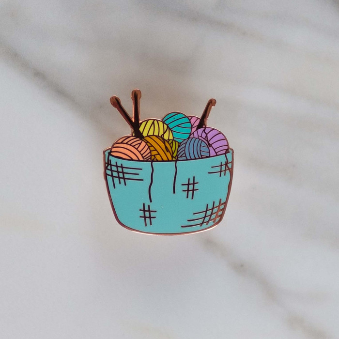 Basket of Yarn Enamel Pin