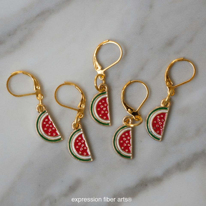 Watermelon Slice Stitch Markers Set of 5