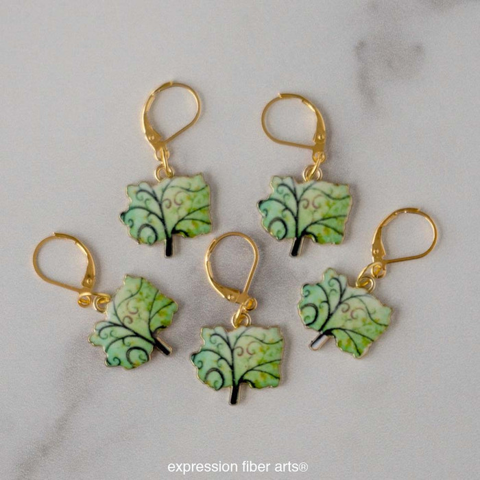 Swirly Tree Stitch Markers Set of 5