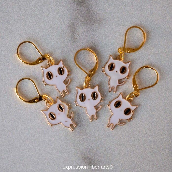 Ghost Kitty Stitch Markers Set of 5