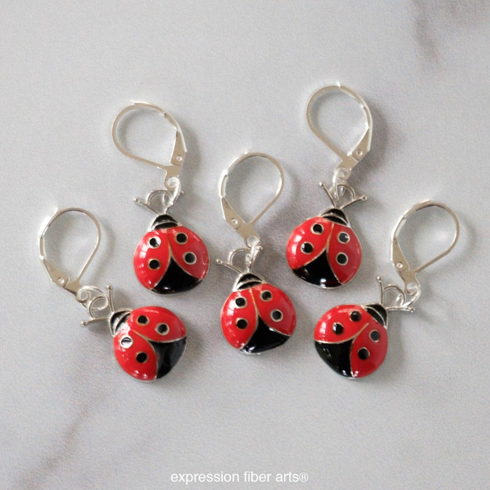 Little LadyBugs Stitch Markers Set of 5