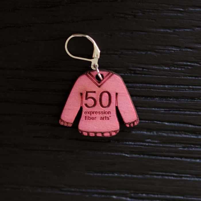 Hot Pink Sweater Stitch Markers Set of 6