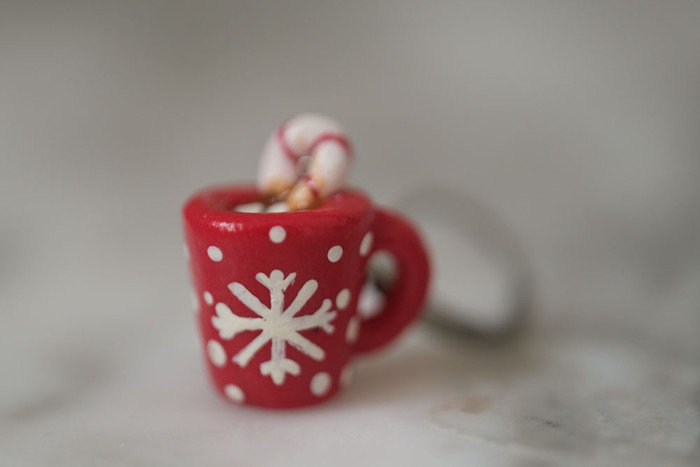Handmade Holiday Hot Cocoa Stitch Marker Charm