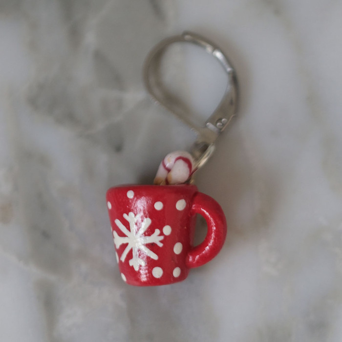 Handmade Holiday Hot Cocoa Stitch Marker Charm