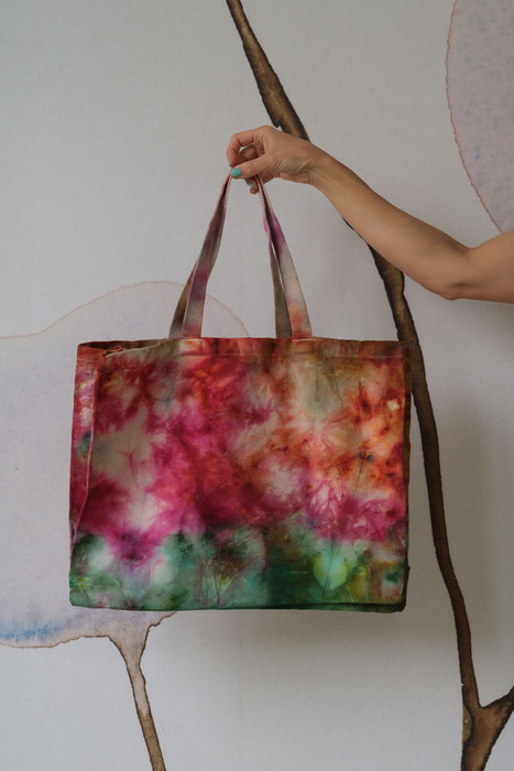 Fall Festival Tie-Dyed Cotton Tote Bag