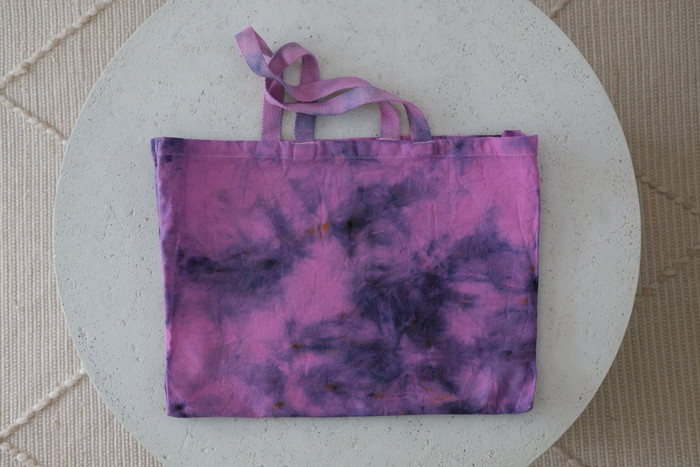 Raspberry Swirl Tie-Dyed Cotton Tote Bag