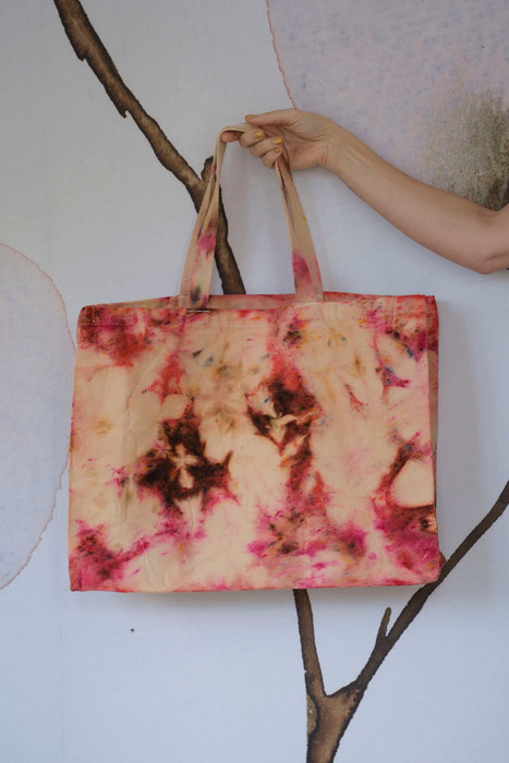 Pink Pop Hand-Dyed Cotton Tote Bag