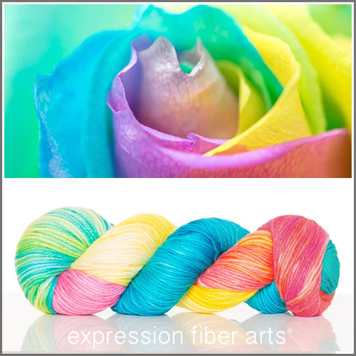 DYED ROSE PETALS SUPERWASH DEWY DK Expression Fiber Arts, Inc.