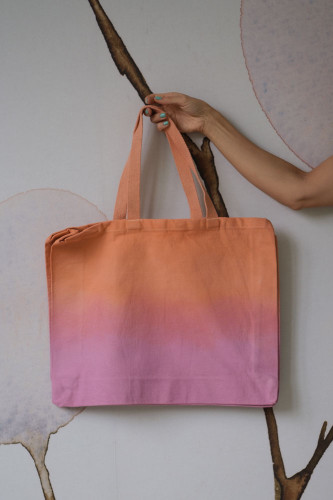 Blue Autumn Sky Tie-Dyed Cotton Tote Bag