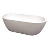Samuel Mueller 71-in L x 32-in W x 21-in H Resin Stone Freestanding Bathtub with center drain, White
