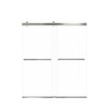 Samuel Mueller Brevity 60-in X 70-in By-Pass Shower Door with 5/16-in Clear Glass and Royston Handle, Brushed Stainless