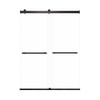 Samuel Mueller Brevity 60-in X 80-in By-Pass Shower Door with 5/16-in Clear Glass and Barrington Knurled Handle, Matte Black