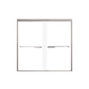 Samuel Mueller Franklin 60-in X 58-in By-Pass Bathtub Door with 5/16-in Frost Glass and Juliette Handle, Brushed Stainless