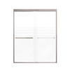 Samuel Mueller Franklin 60-in X 76-in By-Pass Shower Door with 5/16-in Frost Glass and Sampson Handle, Brushed Stainless