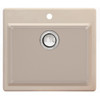 Samuel Mueller 22-1/2in x 20in  x 8-1/2in silQ Granite Kitchen Sink with Single Bowl, Drop-installation, with 1 Pre-Drilled Faucet Hole, Cafe Latte