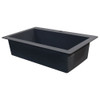 Samuel Mueller 33-in X 22-in X 9.5-in silQ Granite Kitchen Sink with Super Single Offset Bowl, Drop-installation, with 3 CDE Faucet Holes, Grey
