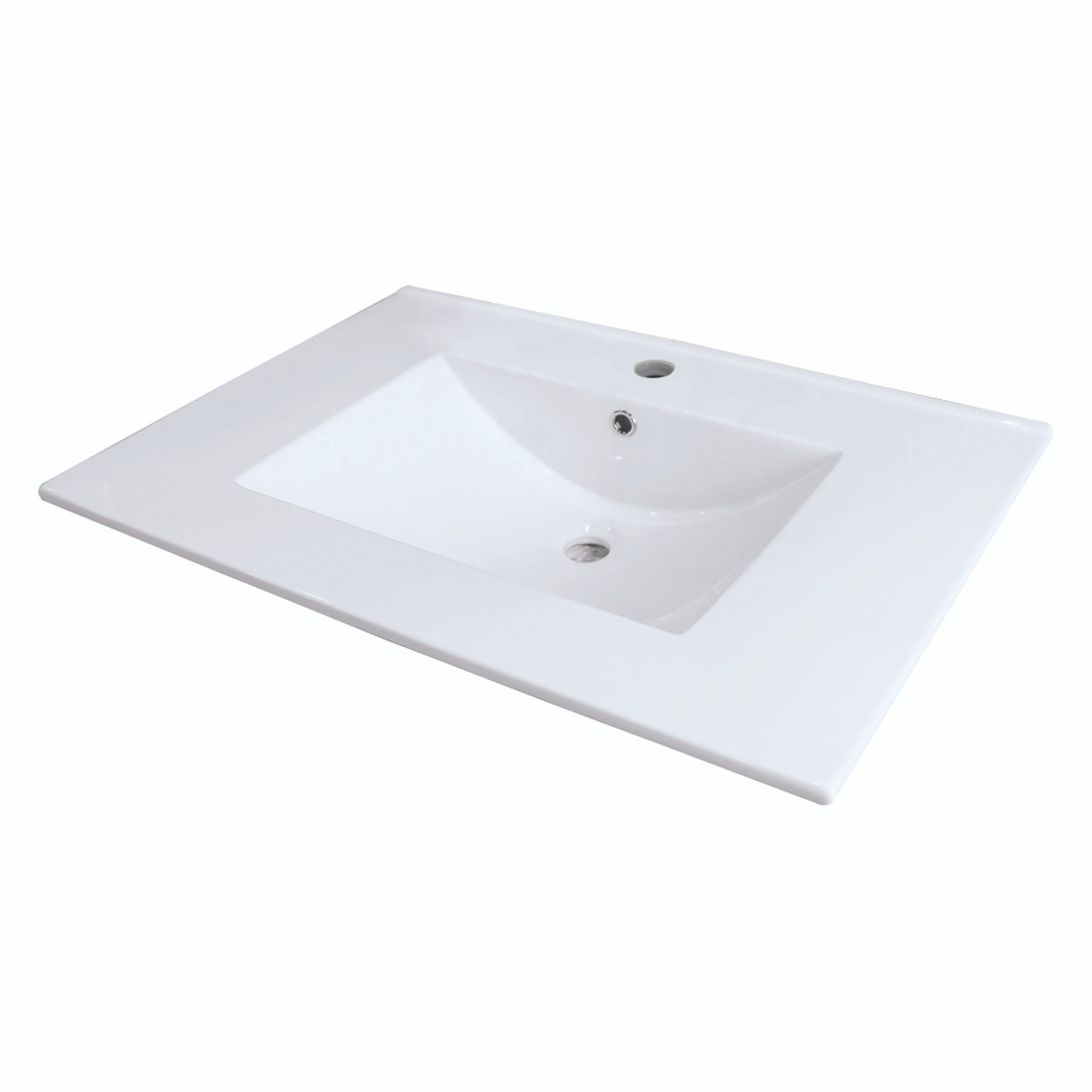 Samuel Mueller 25-in x 22-in Vitreous China Vanity Top withtegrated Sink and Single Faucet Hole White