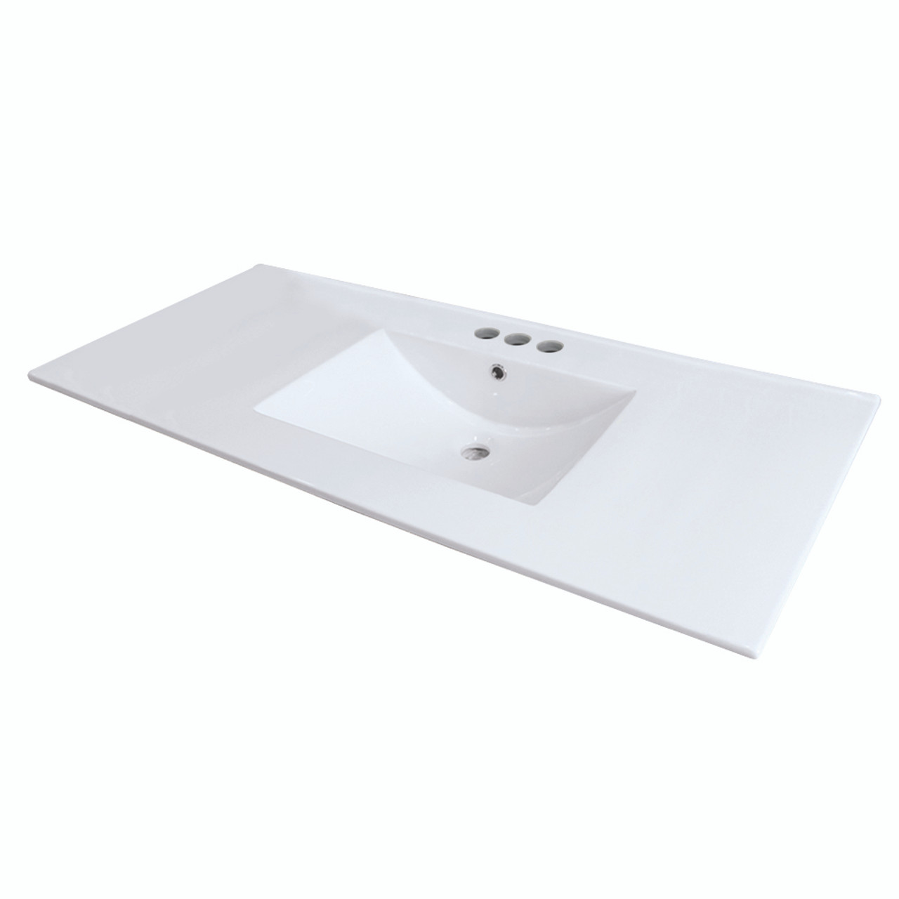 Samuel Mueller 49-in x 22-in Vitreous China Vanity Top withtegrated Sink and 4cc Faucet Holes White