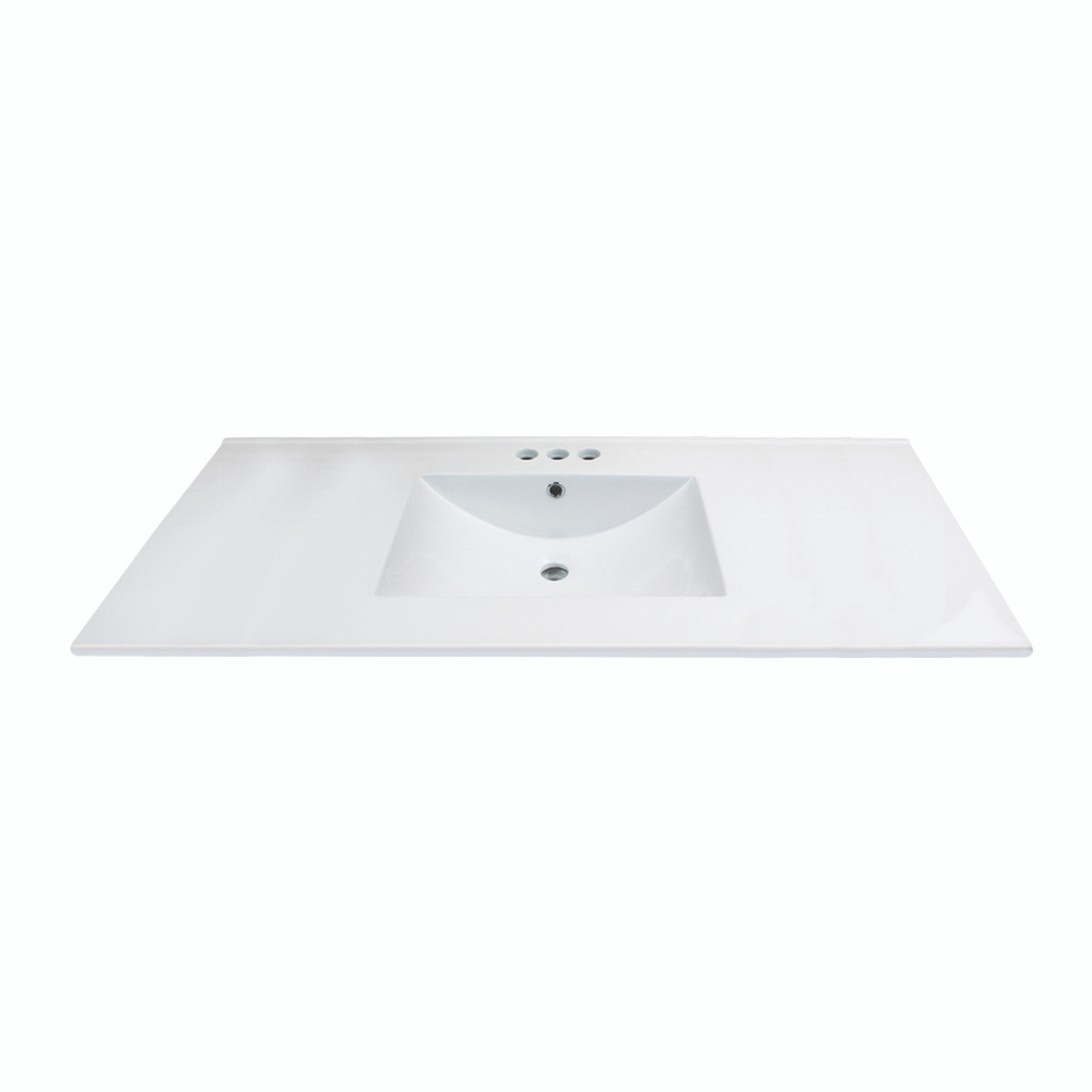Samuel Mueller 49-in x 22-in Vitreous China Vanity Top withtegrated Sink and 4cc Faucet Holes White
