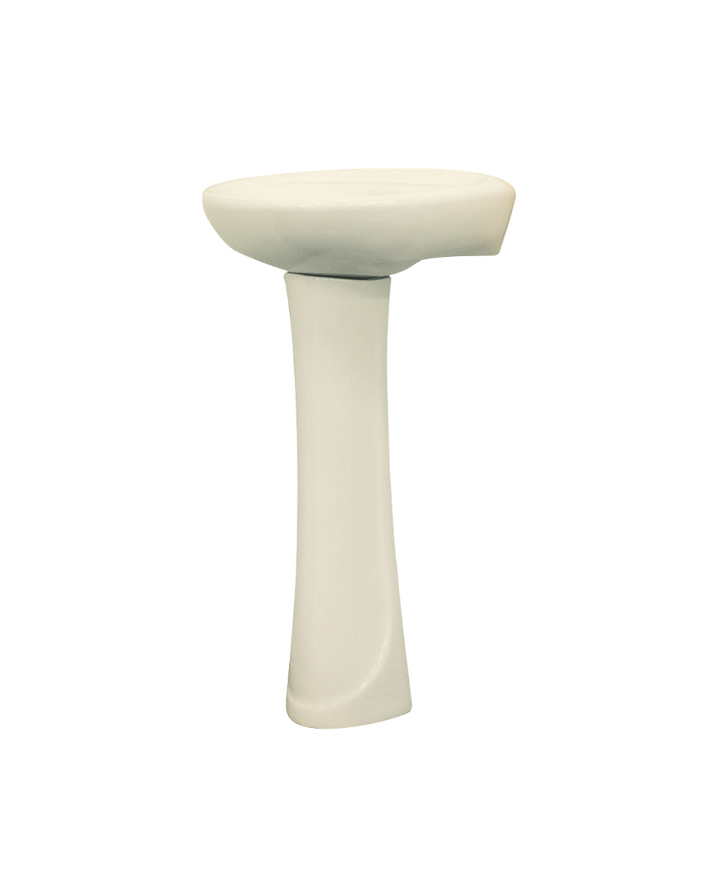 Samuel Mueller Vitreous China 2-Piece Pedestal Lavatory with 4-in Centerset Kit, Biscuit