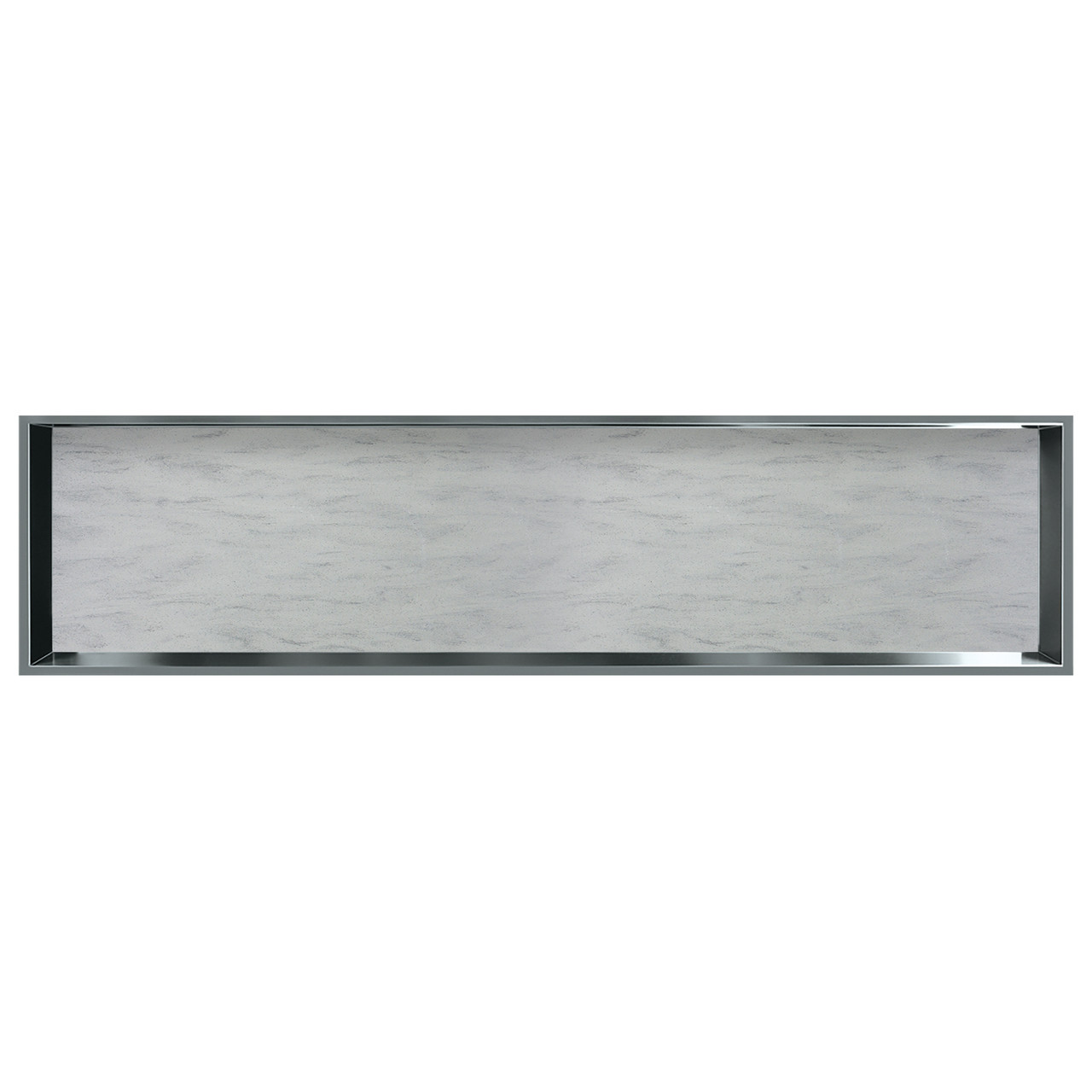 Samuel Mueller 58.5-in Recessed Stainless Steel Horizontal Shower Storage Pod Rear Lined  Creme Brulee