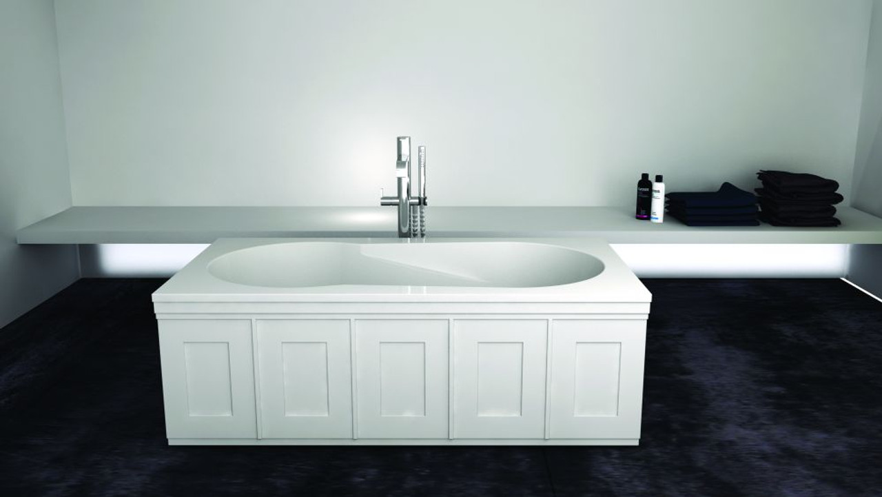 Samuel Mueller 60-in L x 32-in W x 19-in H Resin Stone Drop-in/Undermount Bathtub with end drain, White