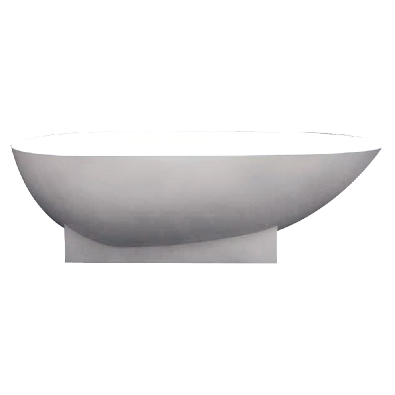 Samuel Mueller 72-in L x 36-in W x 20-in H Resin Stone Freestanding Bathtub with center drain, White