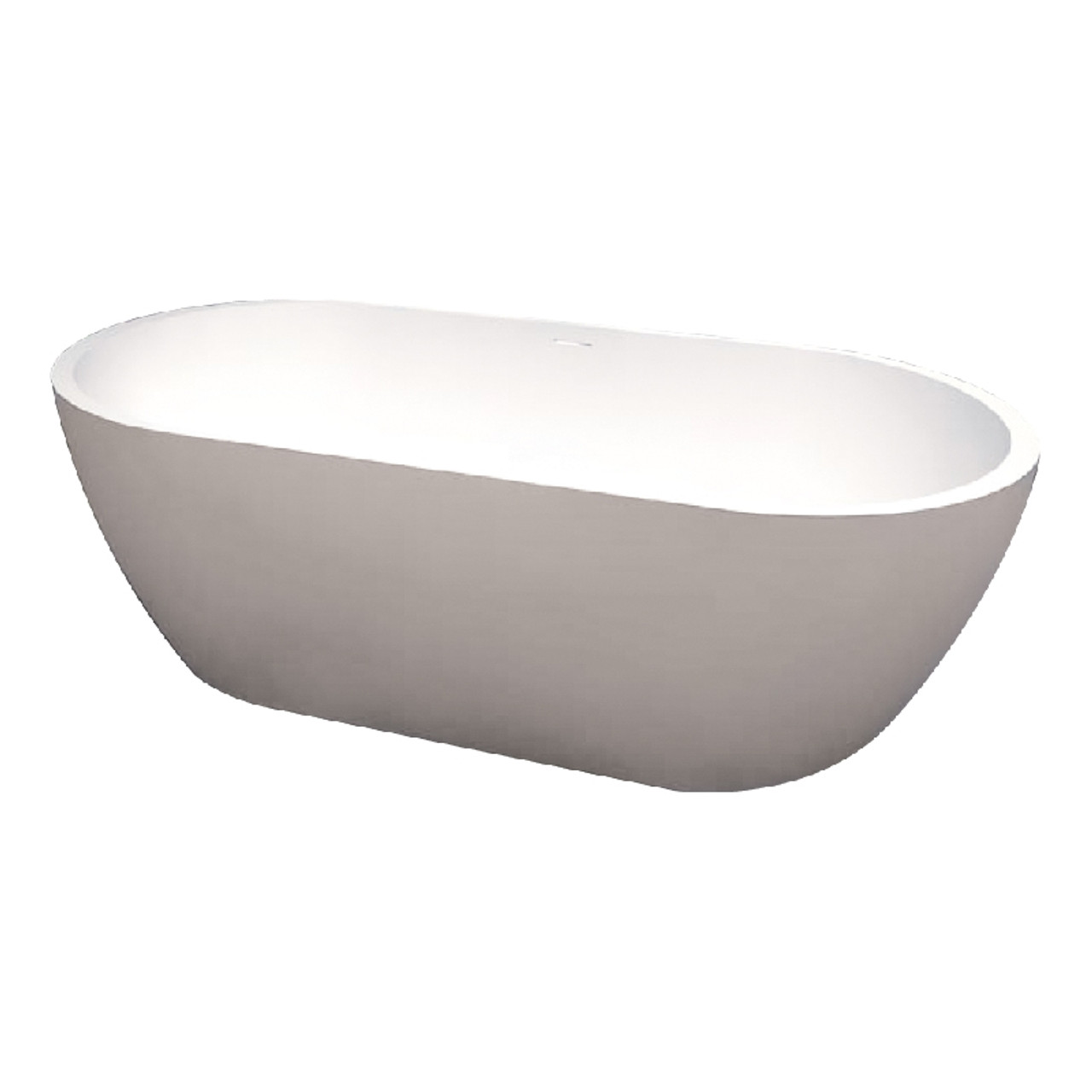Samuel Mueller 71-in L x 32-in W x 21-in H Resin Stone Freestanding Bathtub with center drain, White