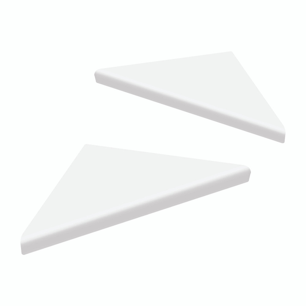Samuel Mueller 9-in Solid Surface Corner Shelves Pair with Brackets, White
