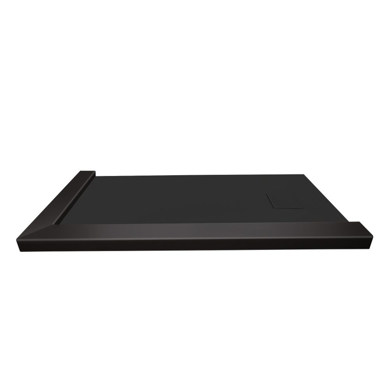 Samuel Mueller SMFZSDTR6036-09 Trimslate 60-In X 36-In Tub Replacement Shower Base With Adjustable Double Threshold And End Drain, Black